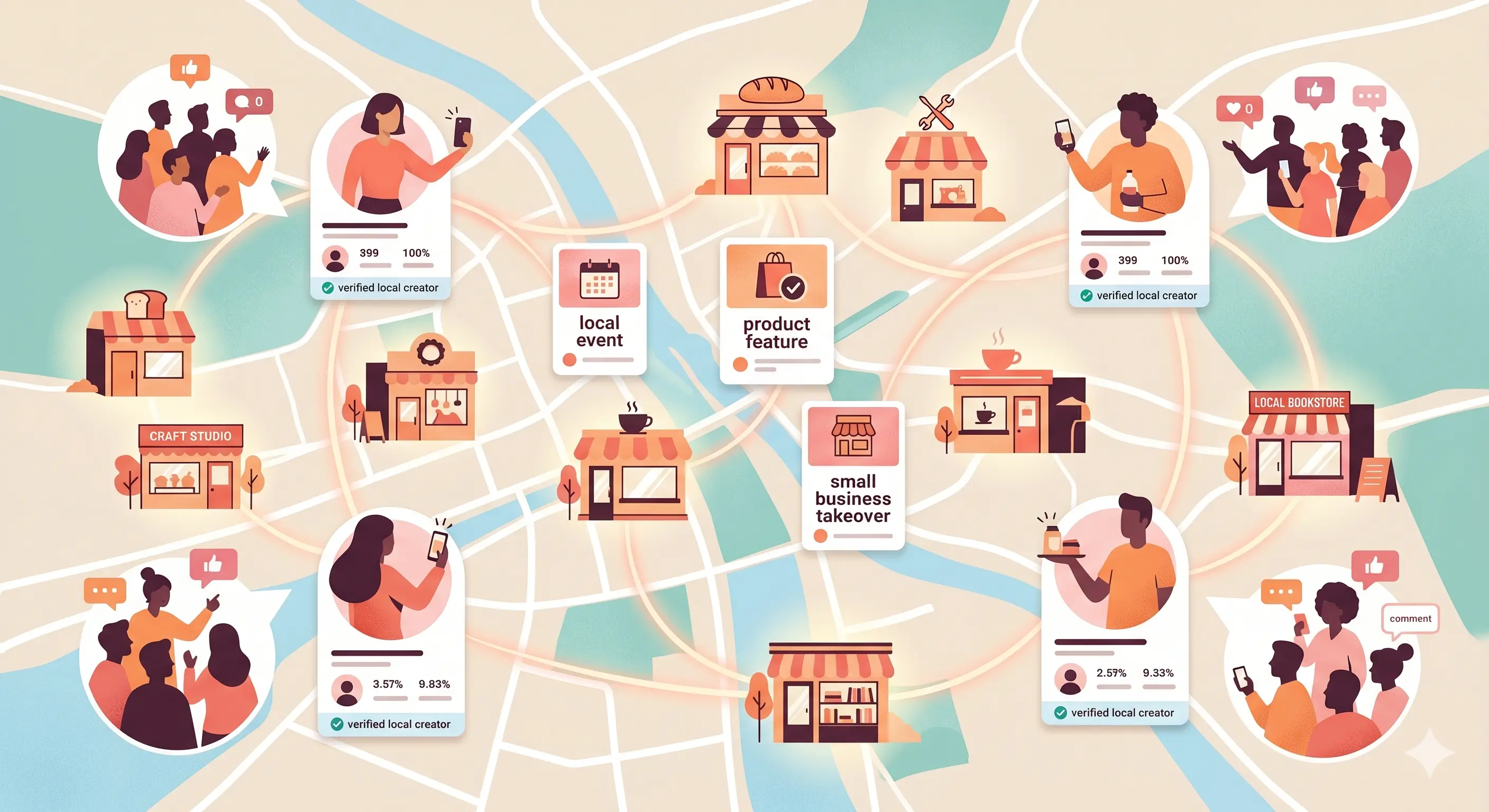 Widok kampanii Influger Micro łączącej lokalne marki i mikroinfluencerów