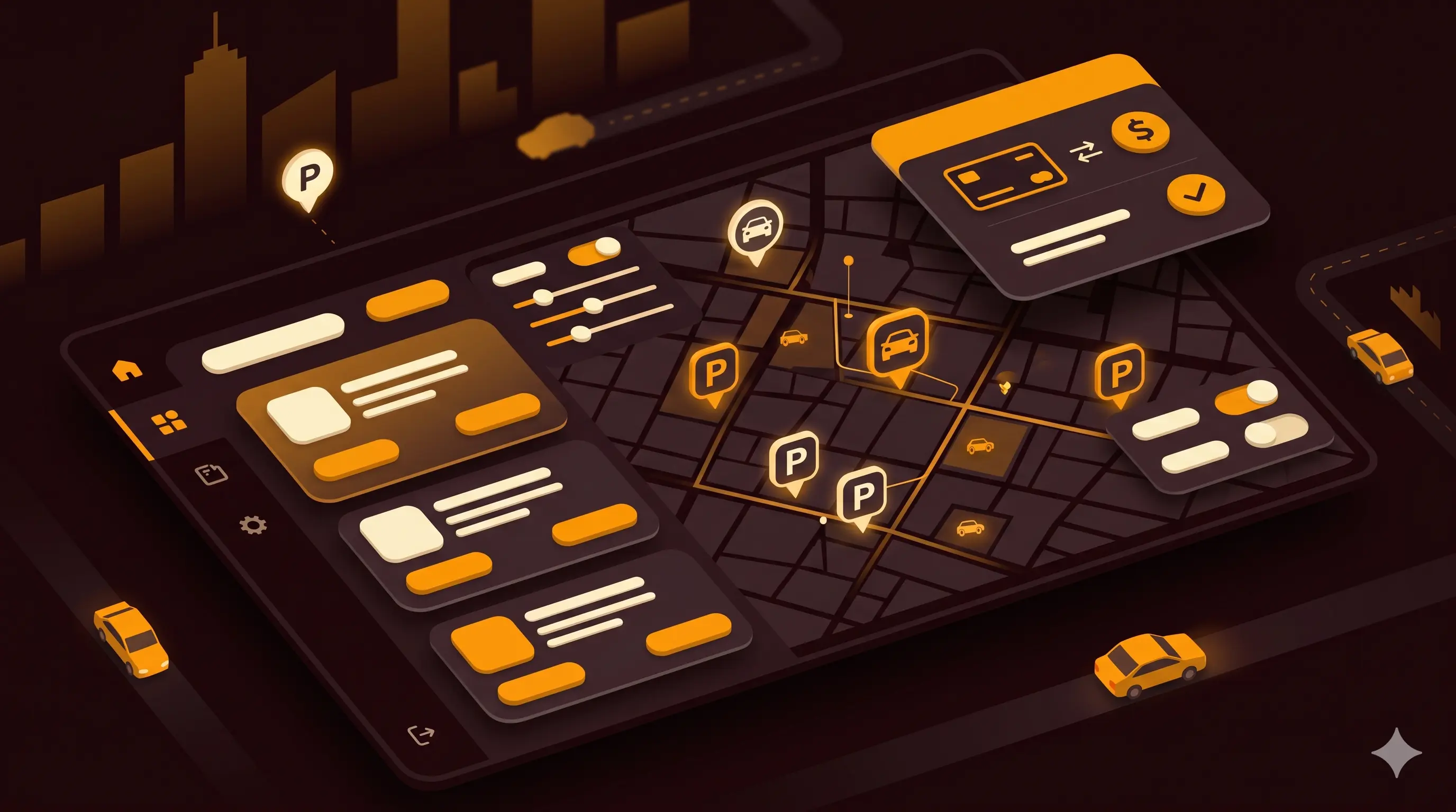 Panel platformy Parkomarket z mapą i listą ofert parkingowych